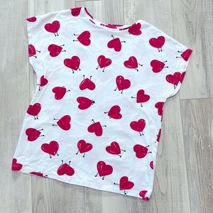 Zara girls shirt with hearts size: 11-12